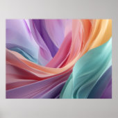 Abstract Pastel Fabric Waves  ポスター (正面)
