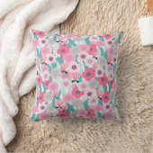 Abstract pastel floral pattern. Beautiful pink flo クッション (ブランケット)