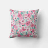 Abstract pastel floral pattern. Beautiful pink flo クッション (裏面)