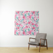 Abstract pastel floral pattern. Beautiful pink flo タペストリー (インサイチュ)