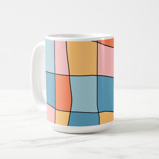 Abstract Pastel Geometric Pattern Mug コーヒーマグカップ (正面左)