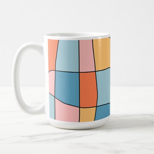Abstract Pastel Geometric Pattern Mug コーヒーマグカップ (左)