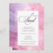 Abstract Pastel Pink Purple Sweet 16 Birthday 招待状 (正面/裏面)