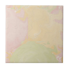 Abstract Pastel Swirl Beige タイル