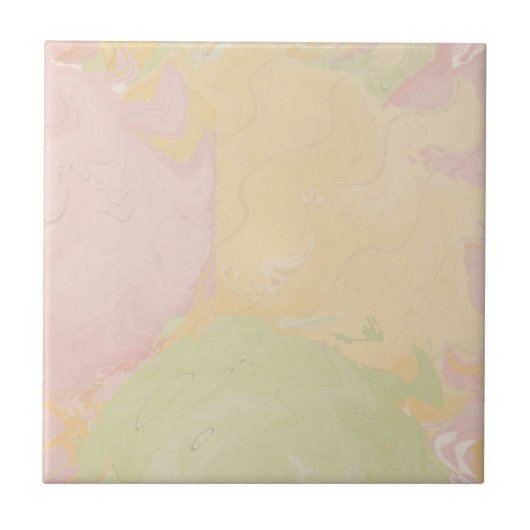 Abstract Pastel Swirl Beige タイル (正面)