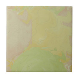 Abstract Pastel Swirl Olive Green タイル