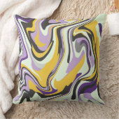 Abstract Pastel Swirl with Yellow and Purple クッション (ブランケット)
