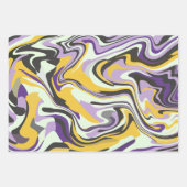 Abstract Pastel Swirl with Yellow and Purple  ラッピングペーパーシート (正面)