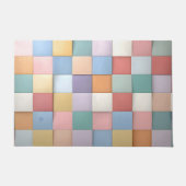 Abstract Pastel Tile Wall Pattern ドアマット (正面)