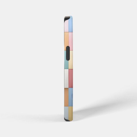 Abstract Pastel Tile Wall Pattern iPhoneケース (右側面)