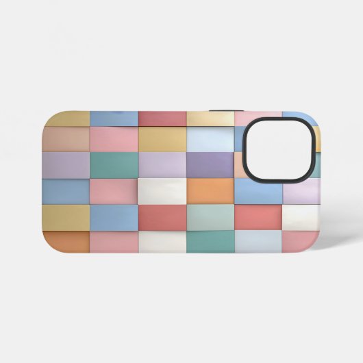 Abstract Pastel Tile Wall Pattern iPhoneケース (裏面横)