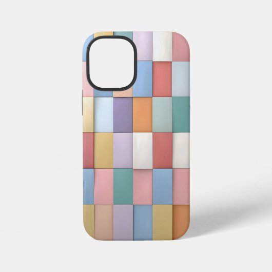 Abstract Pastel Tile Wall Pattern iPhoneケース (裏面)