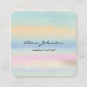 Abstract Pastel Watercolor  Square Business Card スクエア名刺 (正面)