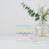 Abstract Pastel Watercolor  Square Business Card スクエア名刺 (スタンド正面)