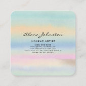 Abstract Pastel Watercolor  Square Business Card スクエア名刺 (裏面)