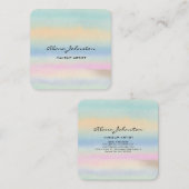 Abstract Pastel Watercolor  Square Business Card スクエア名刺 (正面/裏面)