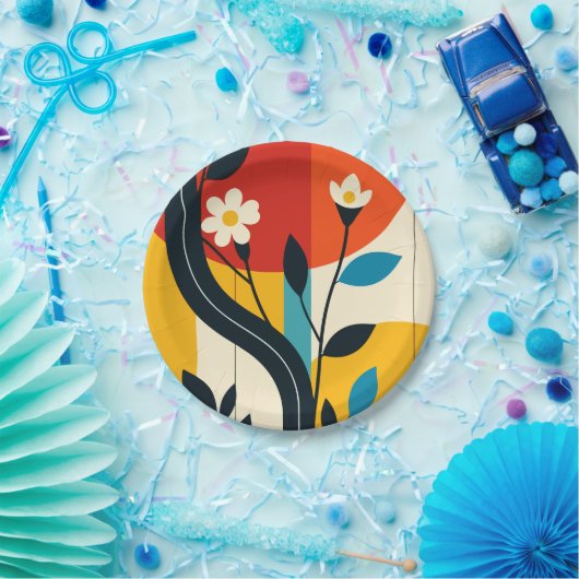 abstract pattern ペーパープレート (パーティー)