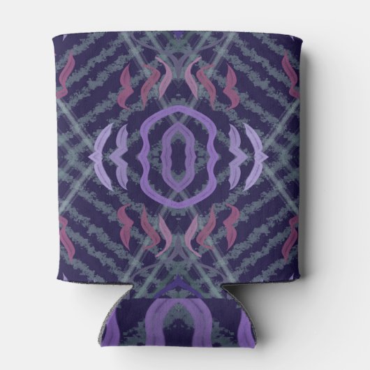 Abstract Pattern Art Of Watercolor Brushstrokes 缶クーラー (裏面)