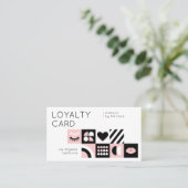 Abstract Pattern Blush Pink Makeup Artist Lashes ロイヤリティカード (スタンド正面)