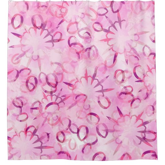 Abstract pattern ethnic design. Watercolor backgro シャワーカーテン (正面)