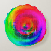 abstract pattern, multicolored geometric wallpaper ラウンドクッション (裏面)