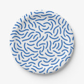 Abstract pattern of thick, wavy blue lines  ペーパープレート (正面)