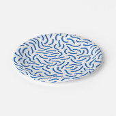 Abstract pattern of thick, wavy blue lines  ペーパープレート (アングル)