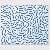 Abstract pattern of thick, wavy blue lines ラッピングペーパー (フラット)