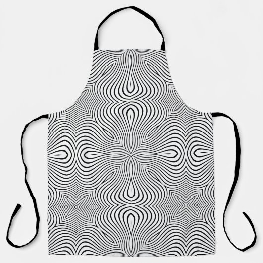 Abstract pattern of wavy stripes or rippled 3D rel エプロン (正面)