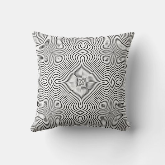Abstract pattern of wavy stripes or rippled 3D rel クッション (裏面)
