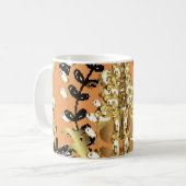 abstract pattern on orange yellow background with コーヒーマグカップ (正面左)