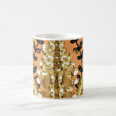 abstract pattern on orange yellow background with コーヒーマグカップ (中央)