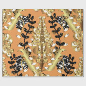 abstract pattern on orange yellow background with ラッピングペーパー (フラット)