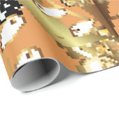 abstract pattern on orange yellow background with ラッピングペーパー (ロールコーナー)