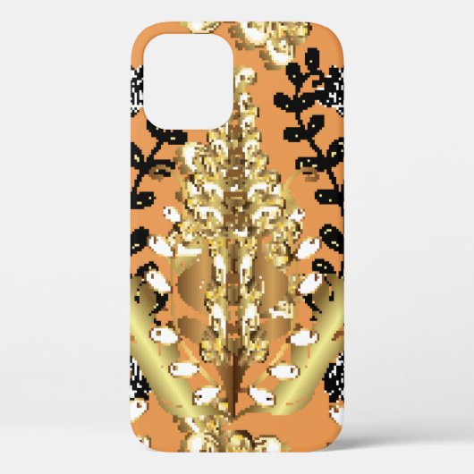 abstract pattern on orange yellow background with  Case-Mate iPhoneケース (裏面)
