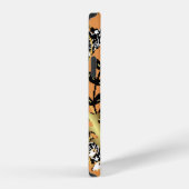 abstract pattern on orange yellow background with iPhoneケース (右側面)