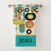 Abstract Pattern Vibrant Mid Century Modern Name  バスタオルセット (インサイチュ)