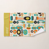 Abstract Pattern Vibrant Mid Century Modern Name  バスタオルセット (ハンドタオル)