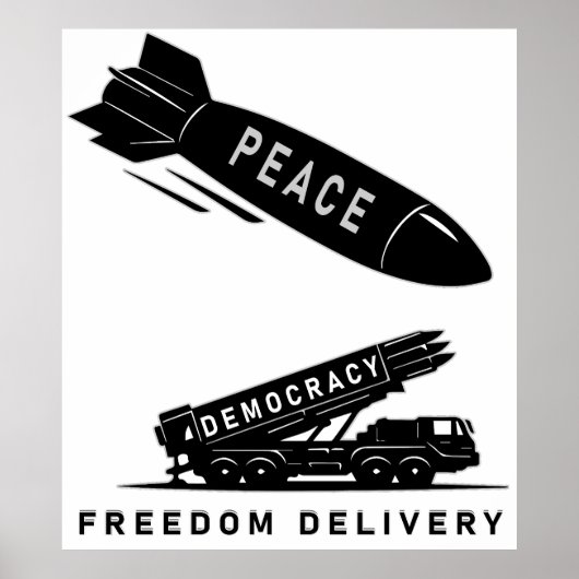 Abstract Peace Freedom Delivery Minimalist Art ポスター (正面)