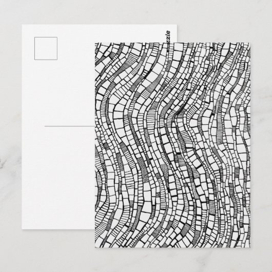 Abstract Pen & Ink Geometric Rectangles Postcard ポストカード (正面/裏面)