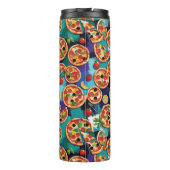 Abstract Pepperoni Pizza On Blue Color Background タンブラー (裏面)