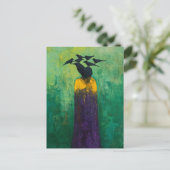 Abstract Person Black Birds on Head ポストカード (スタンド正面)