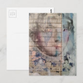 abstract person face mixed media Collage ポストカード (正面/裏面)
