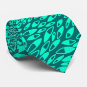 Abstract Petals - Turquoise on Moss Green ネクタイ (ロール)