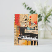 Abstract Piano Montage art ポストカード (スタンド正面)