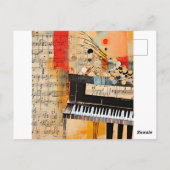Abstract Piano Montage art ポストカード (裏面)