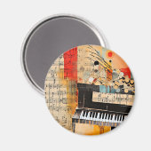 Abstract Piano Montage art マグネット (正面/裏面)