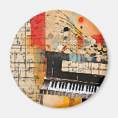Abstract Piano Montage art マグネット (正面)
