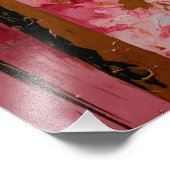 Abstract Pink and Gold Forest Painting フォトプリント (角)