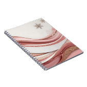 Abstract Pink and Gold Glitter Waves Notebook ノートブック (右側)